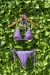 Lavanda Texturizado Calcinha de Lacinho + Top Cortininha