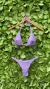 Lavanda Texturizado Calcinha Fininha + Top Cortininha