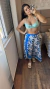 Saída de Praia Saia Pareô Azul Olho Grego Pequeno