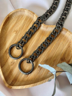 Alça de Corrente Oval Dupla Onix - comprar online