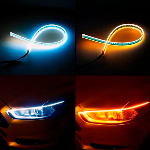 Tira Led Drl (en Juego X 2) Flexible Slim 45cm Secuencial