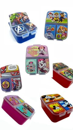 LUNCHERA PERSONAJES CON DIVISIONES - Tienda Mamá Ahorro