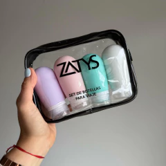 SET PASTEL X 4 ENVASES DE SILICONA DE 80 ml RECARGABLES PARA VIAJES - comprar online