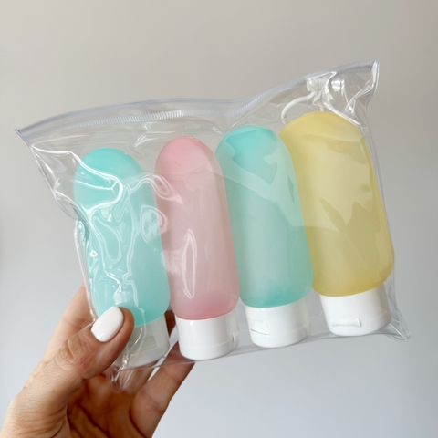 SET RAINBOW X 4 ENVASES DE 60ml RECARGABLES PARA VIAJES - comprar online