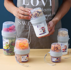 CONTENEDOR DOBLE PARA ALIMENTOS - Tienda Mamá Ahorro