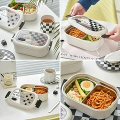 LUNCHERA ACERO INOXIDABLE BLANCO Y NEGRO - comprar online