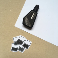 Tinta / almofada preta para papel - comprar online