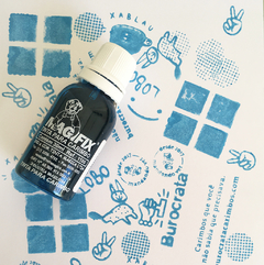 Almofada / tinta azul turquesa para papel