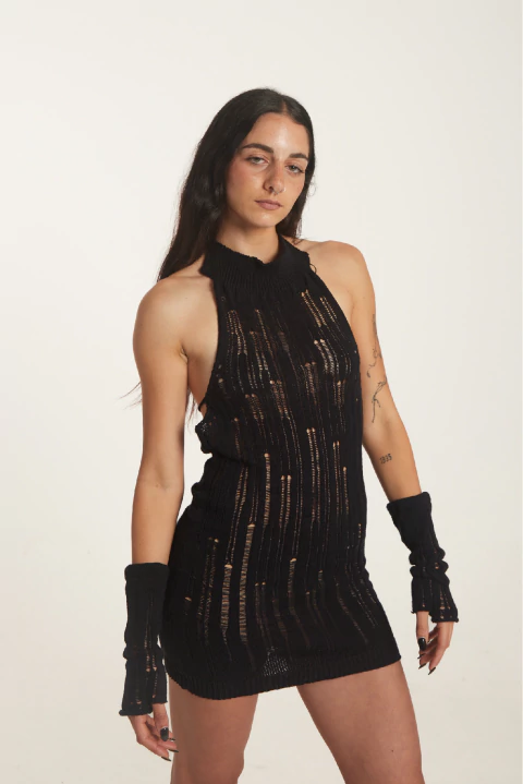 VESTIDO NIPO CORTO con mitones 0133 - NEGRO - comprar online