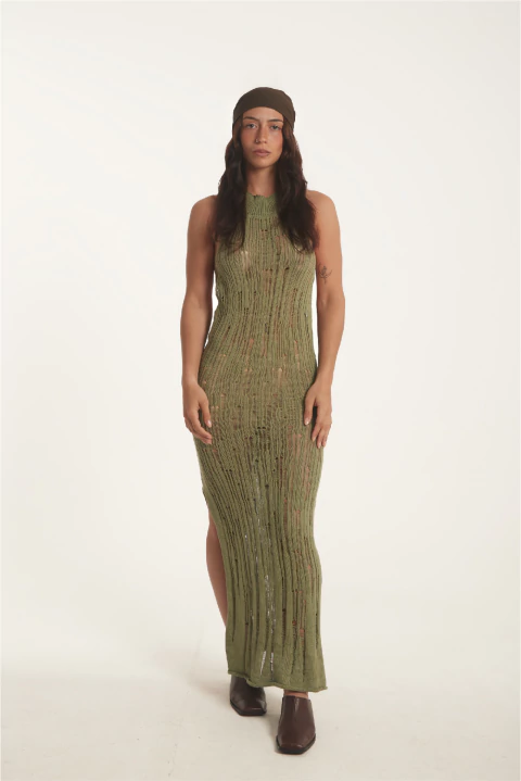 VESTIDO NIPO LARGO 0134 - VERDE - comprar online