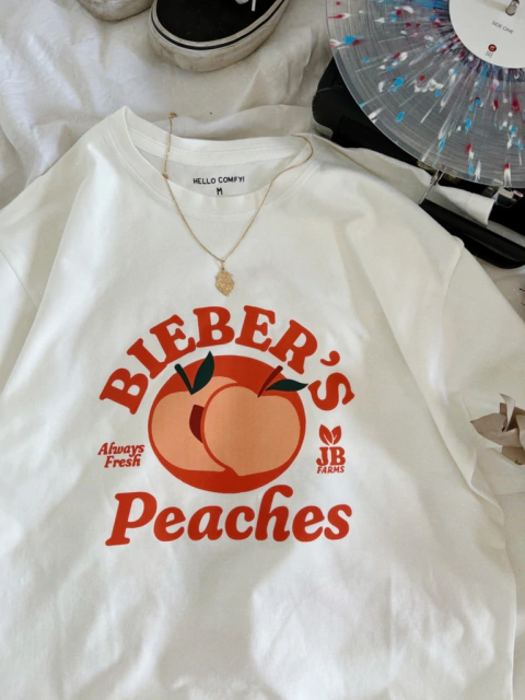 Remera JB FARMS PEACHES x JUSTIN BIEBER