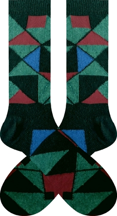 Meia Masculina Cano Alto Modelo Geométrico 2