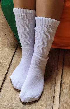 kit Com 6 Pares - Meia Aeróbica Feminina Cano Médio - Kit Com 6 Pares - Branca - comprar online