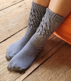 Kit Com 6 Pares - Meia Aeróbica Feminina Cano Médio - Kit Com 6 Pares - Mescla de Cinza na internet