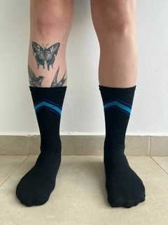 3 Pares - Meias 3/4 Cano Alto Tênis Crossfit Atoalhada Urban Cano Longo - Cor de Algodão Preto - Unplugged Meias
