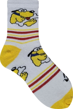 Meia Infantil Tamanho G ( Calça de 31 a 34 ) - 1 Par - om Cano Alto ( Longo ) Estampada, Colorida, Divertida e Durável - Modelo 6