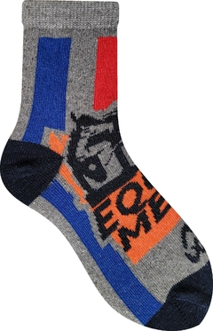 Meia Infantil Tamanho M ( Calça de 26 a 30 ) - 1 Par - Com Cano Alto ( Longo ) Estampada, Colorida, Divertida e Durável - Modelo 12