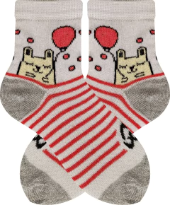 Meia Infantil Tamanho P ( Calça de 21 a 25 ) - 1 Par - Com Cano Alto ( Longo ) Estampada, Colorida, Divertida e Durável - Modelo 1
