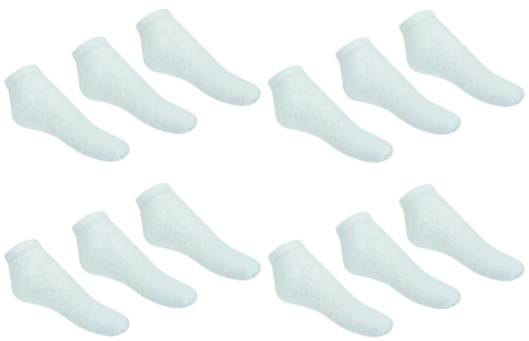 Kit Com 12 Pares - Meia Sapatilha ( Invisível ) Masculina Esportiva Atoalhada - Branca - Kit Com 6 Pares - comprar online