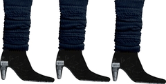 Kit Com 3 Pares - Meia Polaina Feminina - Kit Com 3 Pares - Preta