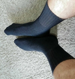 Meia Esportiva Atoalhada Masculina - Cano Longo - Preta - 1 Par - na internet