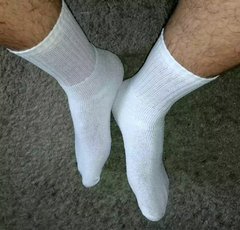 Kit Com 3 Pares - Meia Esportiva Atoalhada Masculina - Cano Longo - Branca - Kit Com 3 Pares - Referência 335 - Unplugged Meias