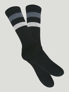 Meia 3/4 Cano Alto Tênis Crossfit Atoalhada Urban Cano Alto - Modelo 3 - Cor de Algodão Preto - comprar online