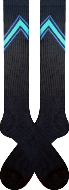 Meia 3/4 Cano Alto Tênis Crossfit Atoalhada Urban Cano Alto - Modelo 1 - Cor de Algodão Preto