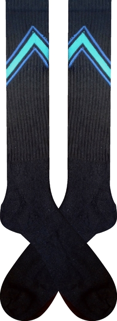 2 Pares - Meias 3/4 Cano Alto Tênis Crossfit Atoalhada Urban Cano Longo - Cor de Algodão Preto - comprar online