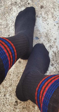 2 Pares - Meias 3/4 Cano Alto Tênis Crossfit Atoalhada Urban Cano Longo - Cor de Algodão Preto - loja online