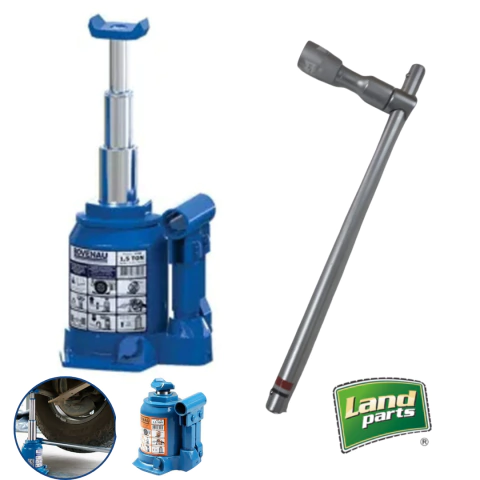 KIT COM CHAVE DE RODA SUPER HEAVY DUTY + MACACO HIDRAULICO 3 ESTAGIOS -1,5 TON