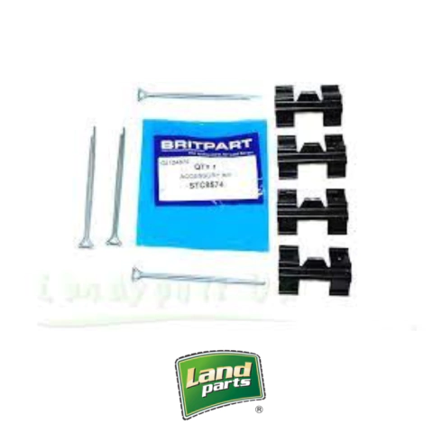 KIT DE FIXAÇÃO PASTILHA TRASEIRA (TRAVAS E CUPILHA) DEFENDER 90 E DISCOVERY 1 (DISCO SÓLIDO) - BRITPART- STC8574