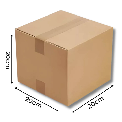 Caixa de papelão 4 abas 20cm x 20cm x 20cm - Pack 25 Unidades