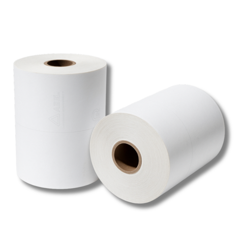 Etiqueta Couchê 40mm x 25mm 2 colunas UTILIZA RIBBON - Rolo com 2025 Unidades