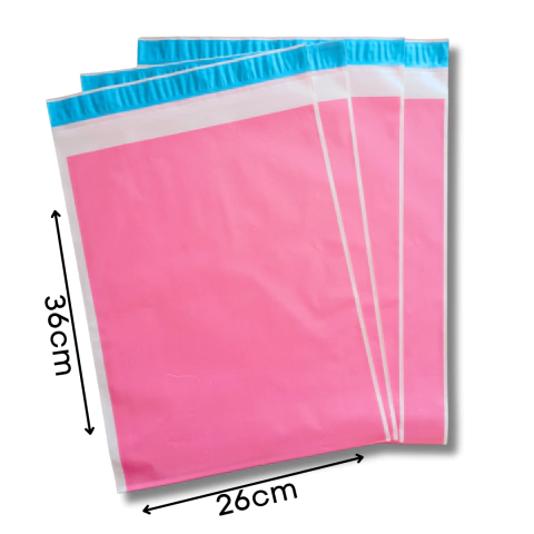 Envelope de segurança eco rosa bebê 26cm x 36cm - Pacote com 250 unidades