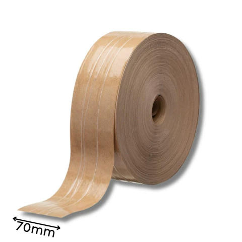 Fita gomada lisa com reforço 70mm x 140m apx
