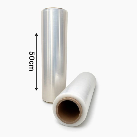 Filme stretch transparente com tubo 50cm x 25 micras - 4Kg aprox. 500 metros