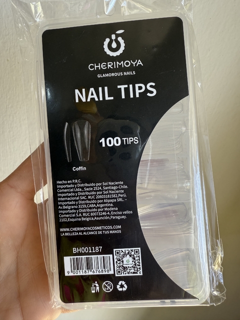 CHERIMOYA-Tips press on x100pcs / Coffin Cristal (entera) BH001187 - comprar online