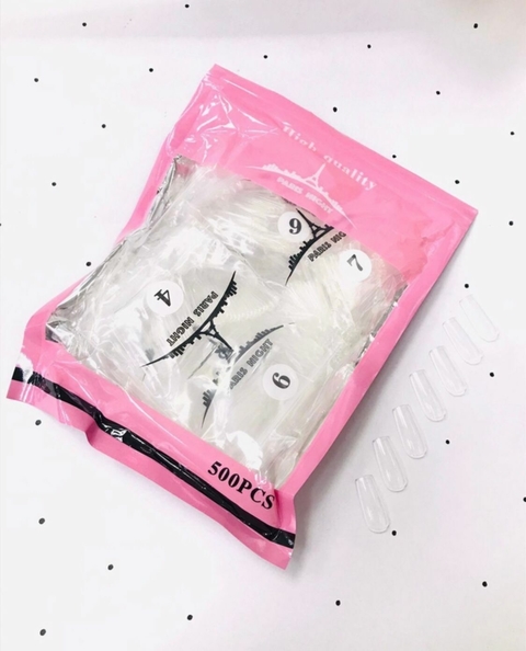 PARIS NIGHT - Tips soft gel x500pcs / Coffin (sin prelimar) (bolsa rosa)