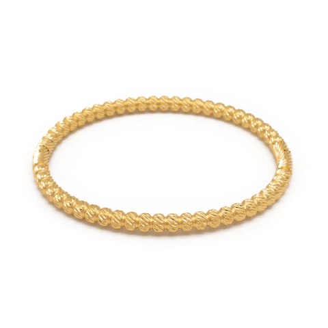 Bracelete Feminino Torcido Em Aço Inox PVD Dourado - comprar online