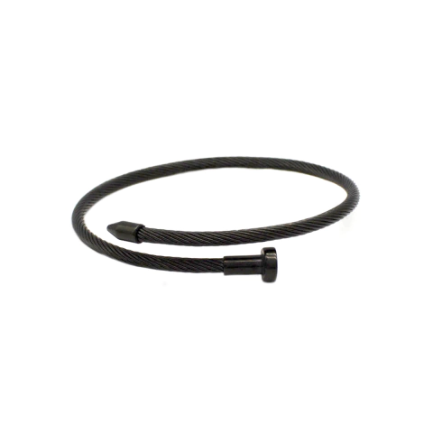 Bracelete Com Design De Prego Em Aço Inox PVD Preto - comprar online