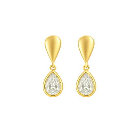 Brinco De Gota Com Zircônia Banhado A Ouro - comprar online