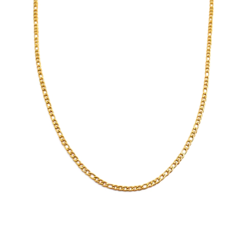 Corrente Masculina  60 Cm  Elo  3 Por 1  Aço  Inox  Dourado - comprar online