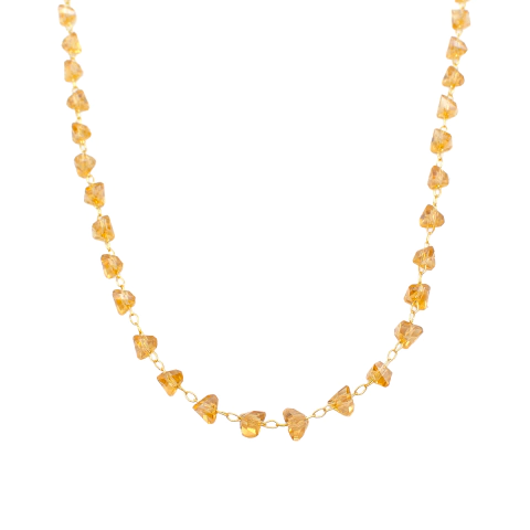 Choker Cristais Triangulares Banhada a Ouro 35cm - comprar online