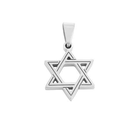 Pingente Estrela  De Davi  Vazada  Aço  Inox  Prata - comprar online