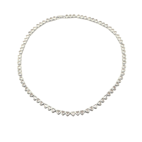 Corrente Riviera Coração Fechado 45 cm Banhado a Ouro e ródio - comprar online