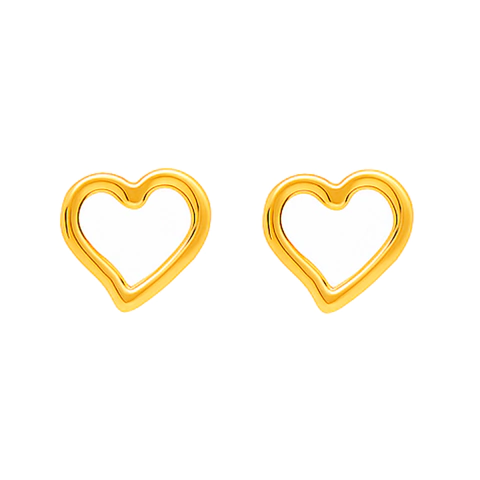 Brinco Coração Vazado Banhado a Ouro 1,2mm - comprar online