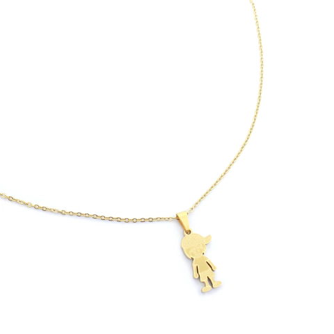 Corrente de 1 Filho Menino Ou Menina em Aço Inox Dourado - comprar online