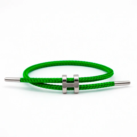 Bracelete Feminino de Corda H Ajustável em Aço Inox PVD Prata - loja online