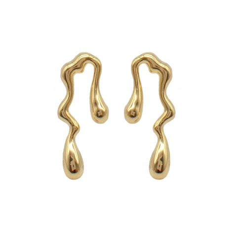 Brinco Orgânico Luxo Banhado A Ouro E Ródio - comprar online